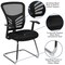 Flash Furniture Black Mesh Side Reception Chair with Chrome Sled Base HL-0001B-BK-GG - alternate 8